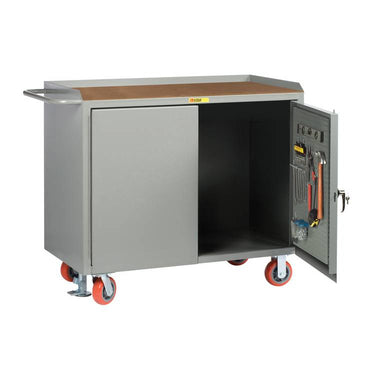 Mobile Bench Cabinets w/ Pegboard Doors - Model MH2448PBDFL